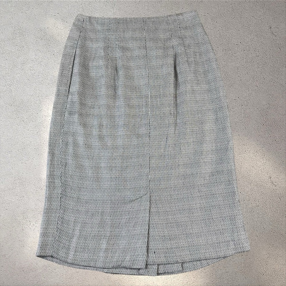 CHRISTIAN DIOR‎ Paris 80s Plaid Tweed Checkered Pencil Skirt Sz 8 - Picture 3 of 6